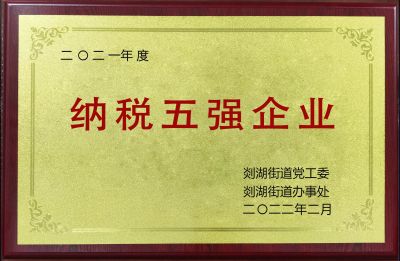 2021年度纳税五强企业